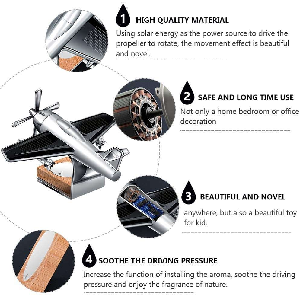 Trending Aeroplane Glider Design Solar Car Air Freshener Aromatherapy Car Interior Decoration Accessories Perfume Diffuser