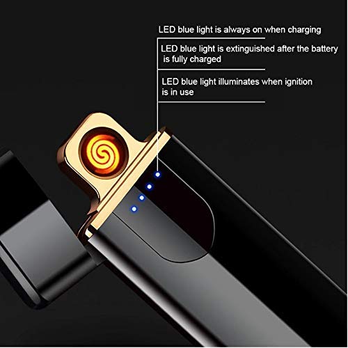 Smart Fingerprint Sensor Lighter with Light USB Rechargeable Gas Lighter, Portable & Compact Design, Smart Sensor Gas Lighter, Touch Screen Switch