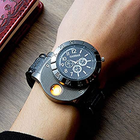 Rechargeable flameless Windproof Unique Designer Wristwatch