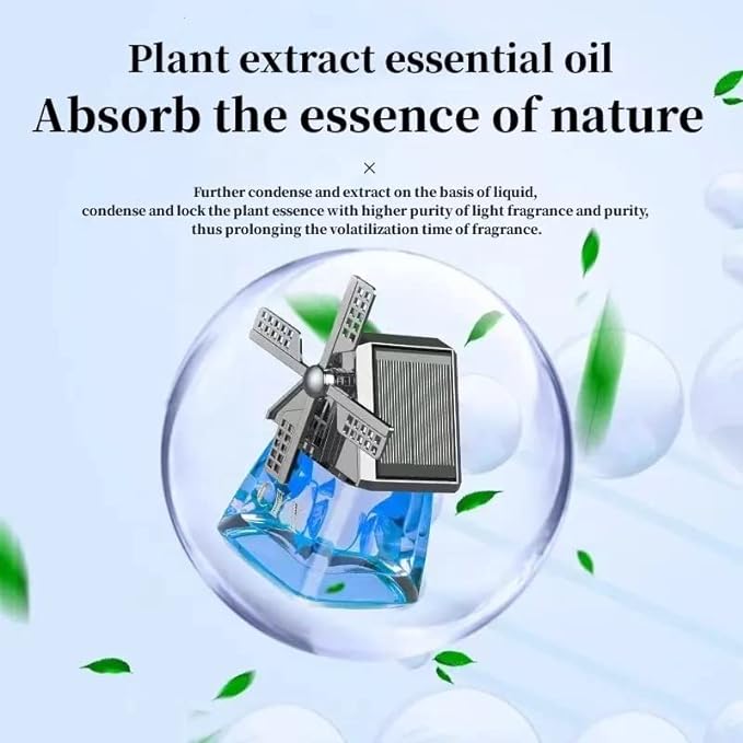 Windmill Design Solar Car Perfume Air Freshener Perfume with Rotating Solar Powered Car Aromatherapy