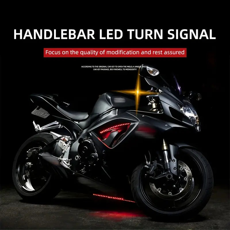2pcs/set Motorcycle Handle Light 12V Bar End Indicator Turn Signal Led Light DRL Universal Handle Bar Grip Plug Side Marker Lamp Accessory