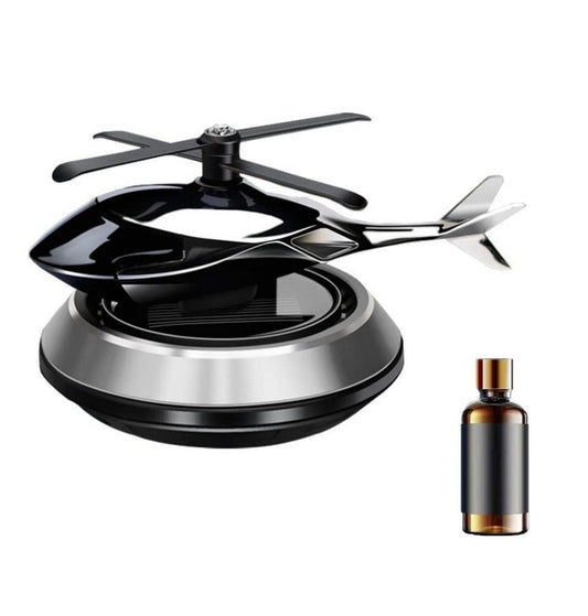 Solar Powered Car Perfume Diffuser/Dispenser | Helicopter Design, Auto Rotation Fan | For Car Dashboard with Perfume liquid & Organic Fragrance