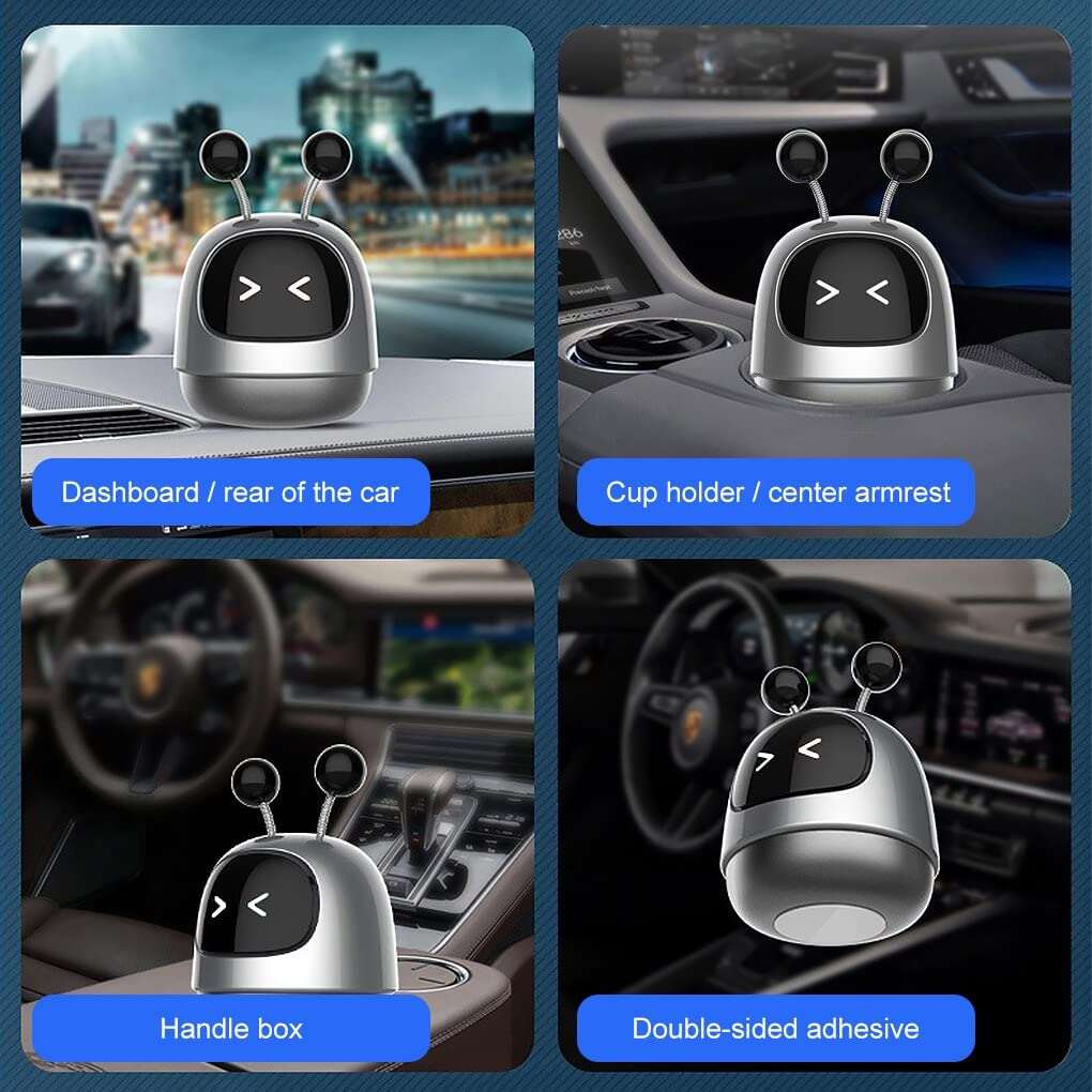 Dancing Robot, Shaking Head Design Car Perfume Cute Car Robot Perfume (Blue)