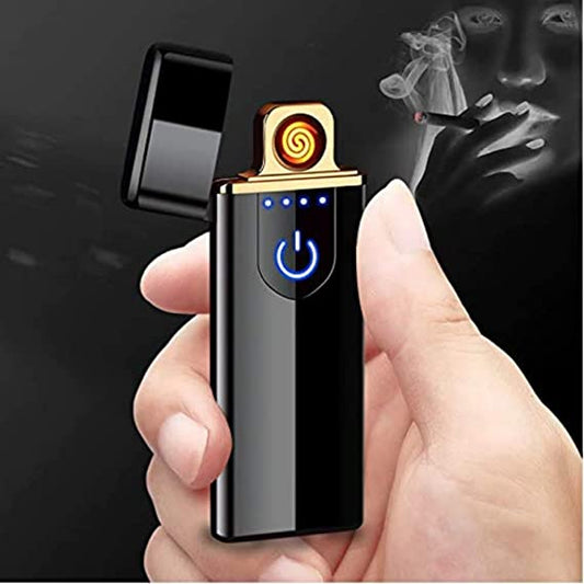 Smart Fingerprint Sensor Lighter with Light USB Rechargeable Gas Lighter, Portable & Compact Design, Smart Sensor Gas Lighter, Touch Screen Switch